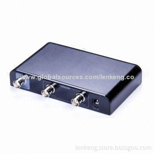 2-port SDI Splitter, Supports SD-SDI (270Mbps), HD-SDI (1.485Gbps) and 3G-SDI (2.97Gbps)